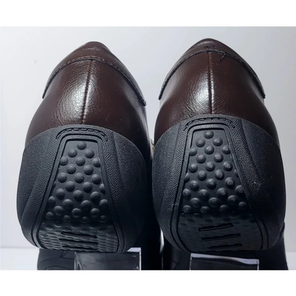 NATURALIZER Jance Womens Shoes Size 9M Brown Leather Wedge Neutral Comfy Office